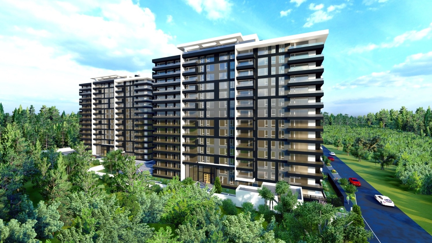Render del conjunto Parque Huertos, San Pedro de la Paz